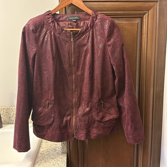Lightweight embossed faux suede jacket - Picture 1 of 4